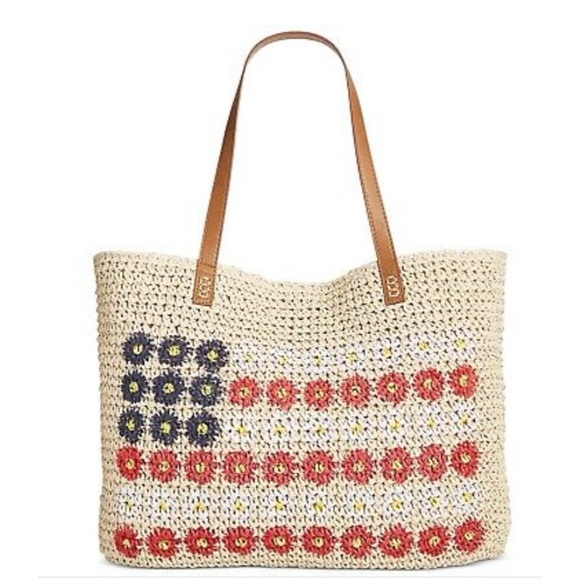 Style & Co. Handbags - Style & Co Daisy American Flag Straw Beach Bag